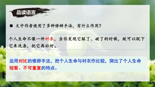 第16课 散文二篇 《永久的生命》课件