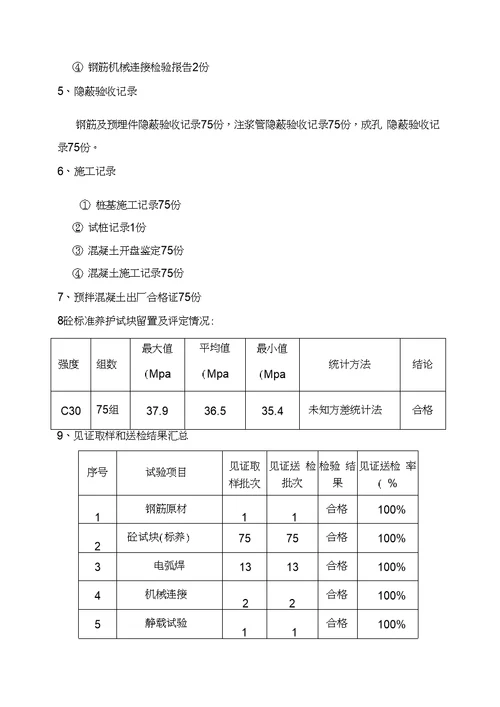 冲孔灌注桩自评报告新