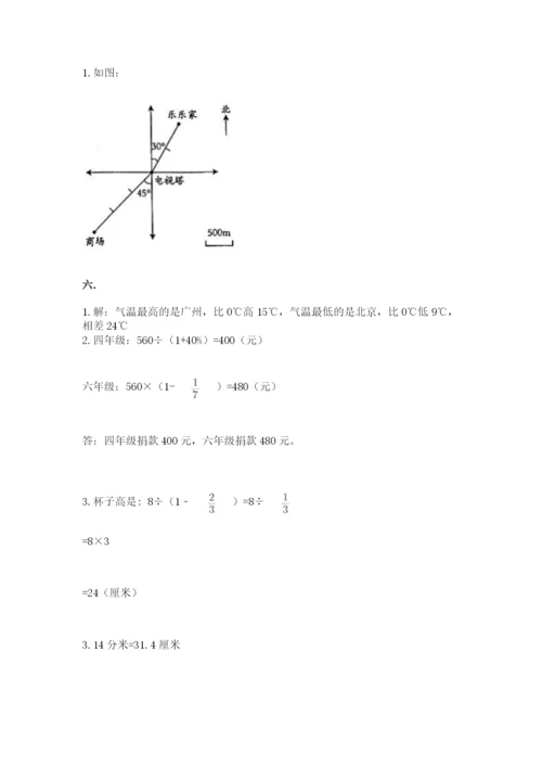 人教版六年级数学小升初试卷含答案（完整版）.docx