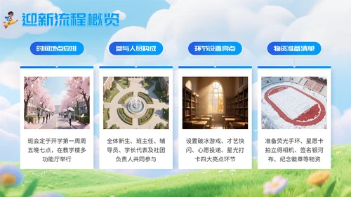 蓝色创意3D立体风迎新班会PPT宣传模板