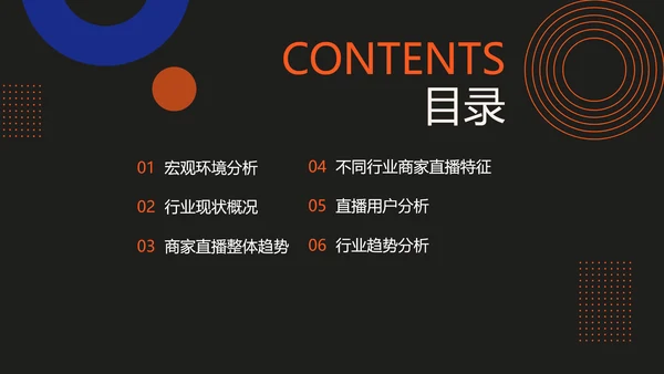 科技渐变风红色蓝色黑色商务电商直播行业发展分析
