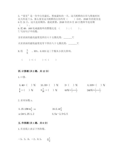 人教版六年级下册数学期末测试卷（全国通用）word版.docx