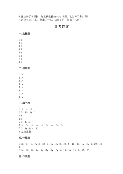 人教版一年级下册数学期中测试卷（模拟题）.docx