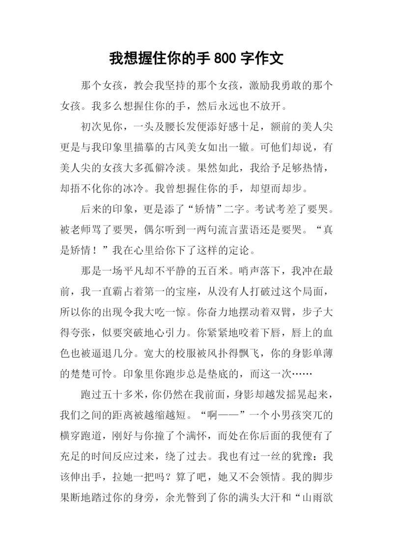 我想握住你的手800字作文.docx