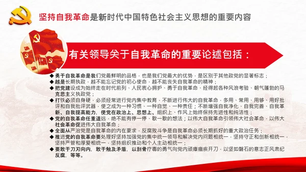 学习坚持自我革命十个坚持党课党支部PPT课件