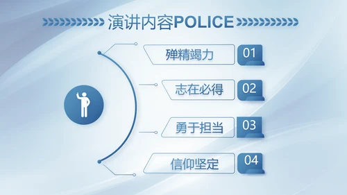 蓝色大气司法警察公安工作总结动态PPT模板