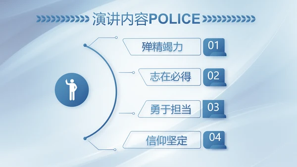 蓝色大气司法警察公安工作总结动态PPT模板