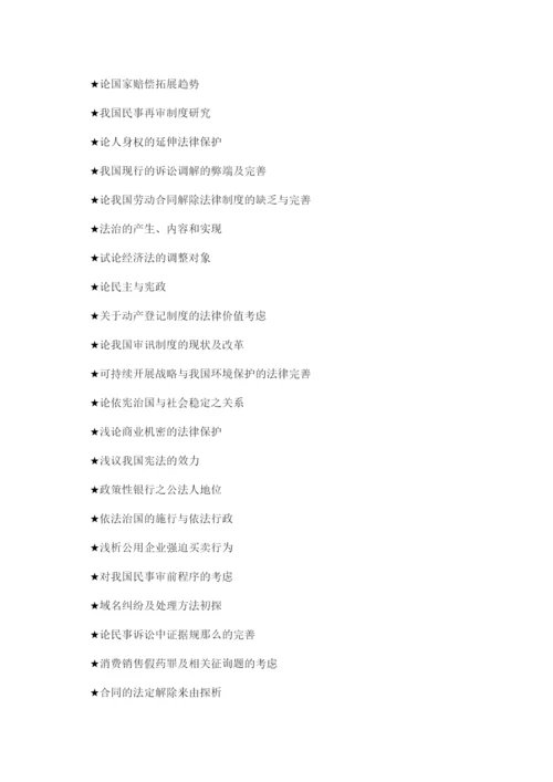 【精编】法学论文题目精选.docx