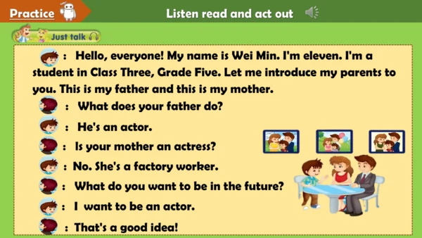 Unit3 my father is a writer. lesson15-16课件（共19张PPT