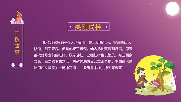中国传统文化中秋佳节团圆夜主题班会动态PPT模板