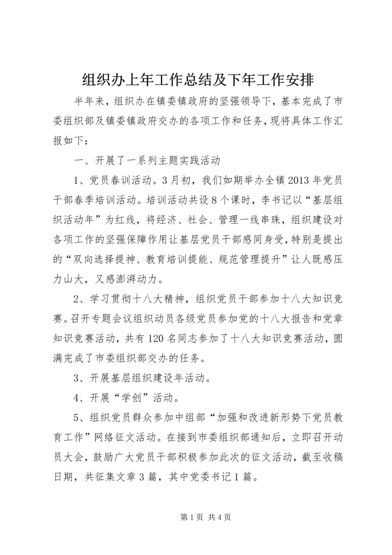 组织办上年工作总结及下年工作安排.docx