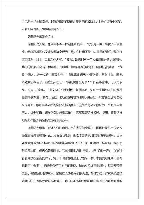 朝着阳光奔跑作文600字