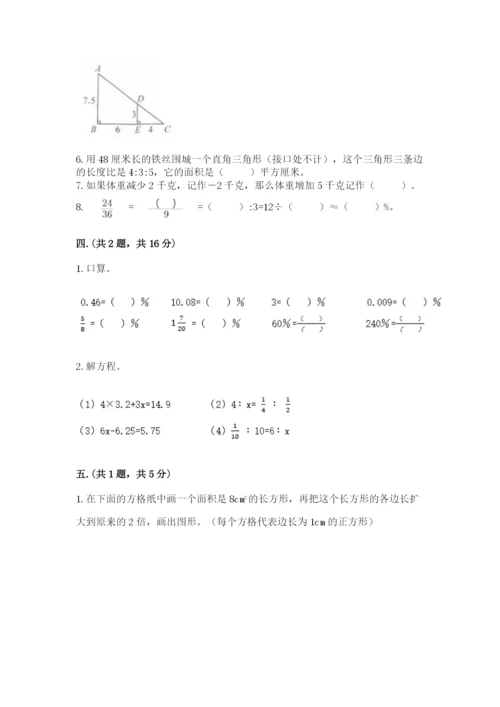 河南省平顶山市六年级下册数学期末考试试卷附答案（巩固）.docx