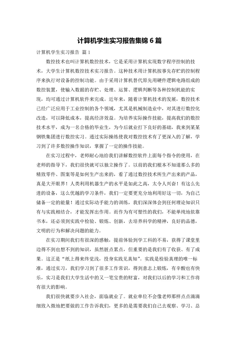 计算机学生实习报告集锦6篇.docx