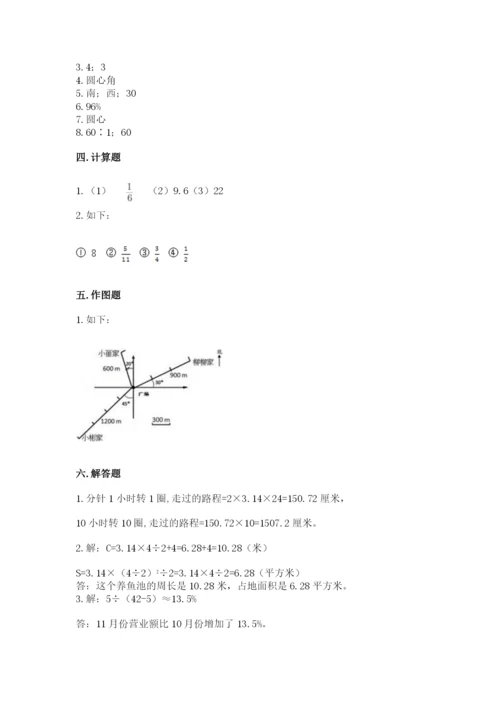 小学六年级上册数学期末测试卷含答案（满分必刷）.docx