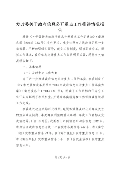 发改委关于政府信息公开重点工作推进情况报告 (2).docx