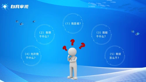教师专业发展简约渐变蓝色边框鱼缸鱼职业规划老师教师培训