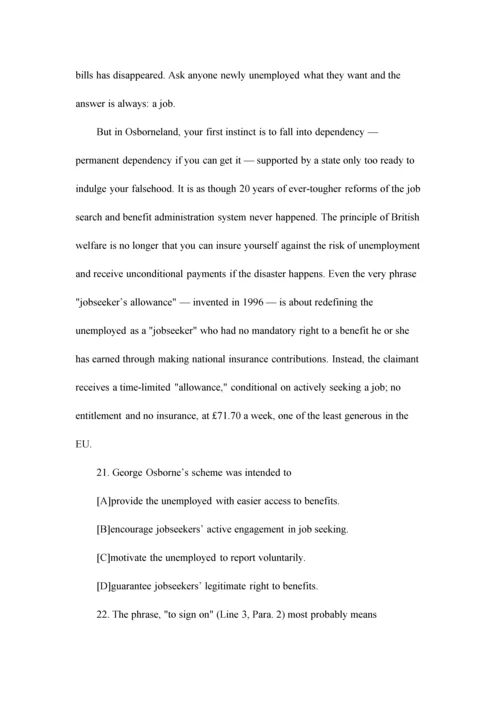 2023年考研英语一真题及答案打印.docx