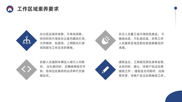 蓝色水彩简约商务物业6S管理培训PPT课件