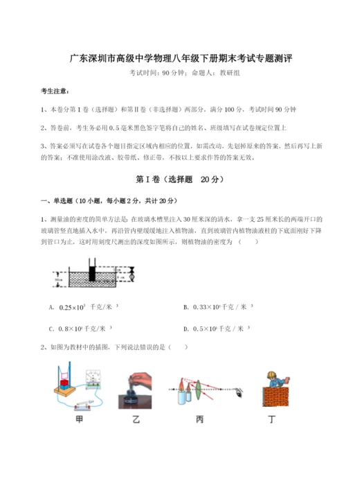 广东深圳市高级中学物理八年级下册期末考试专题测评试题.docx