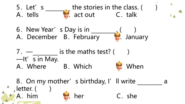 Unit 3 My school calendar 复习课件(共20张PPT)