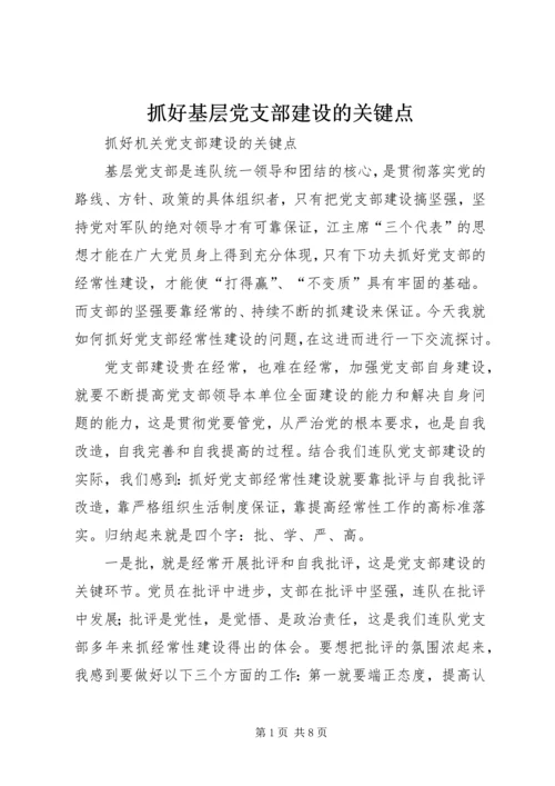抓好基层党支部建设的关键点.docx
