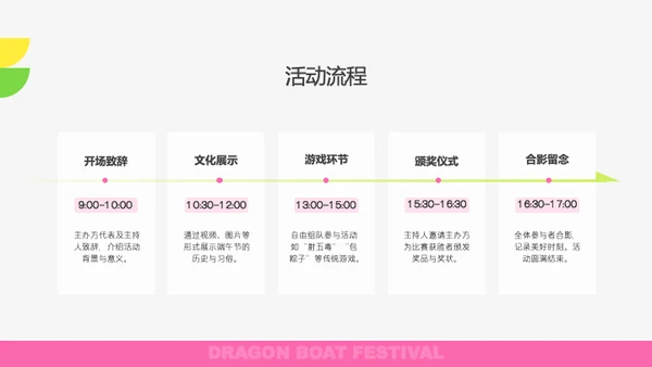 粉绿色扁平风端午节活动策划PPT模板