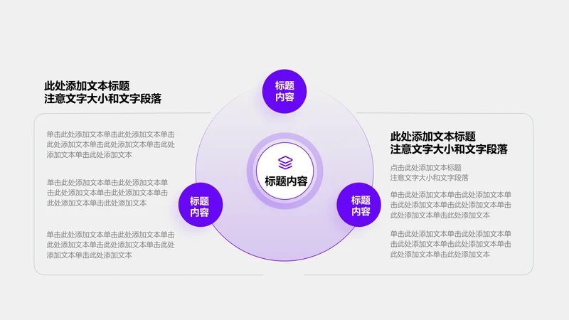 关系页-紫色简约风3项循环总分关系图