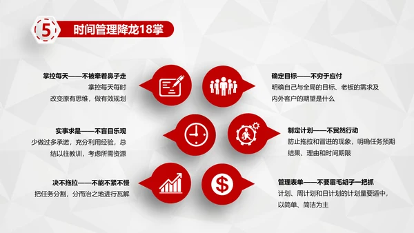 红色商务员工培训时间管理培训PPT