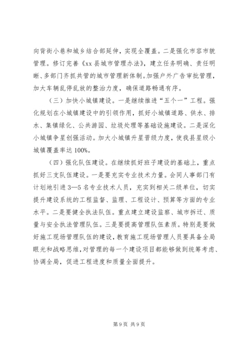 县建设局工作报告材料.docx