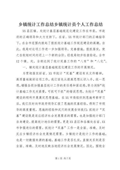 乡镇统计工作总结乡镇统计员个人工作总结.docx