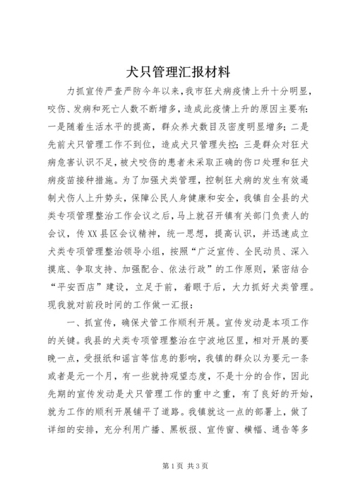 犬只管理汇报材料 (2).docx