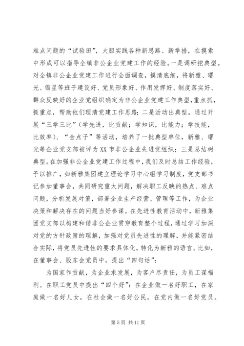 乡镇非公党建工作总结暨工作安排.docx