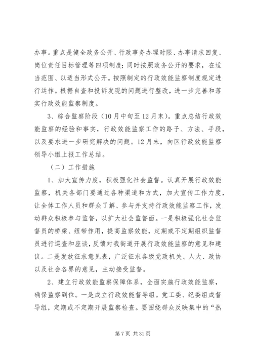 行政审批专项效能监察工作方案.docx