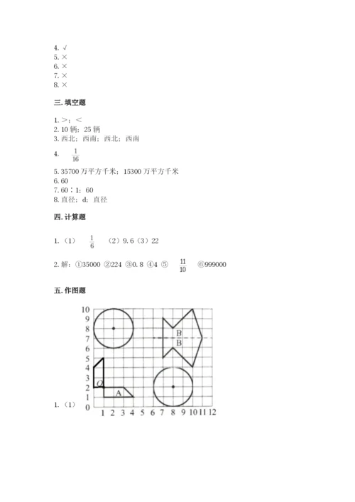 人教版数学六年级上册期末测试卷带答案（达标题）.docx