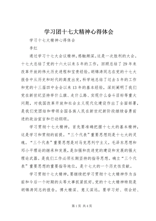 学习团十七大精神心得体会 (5).docx