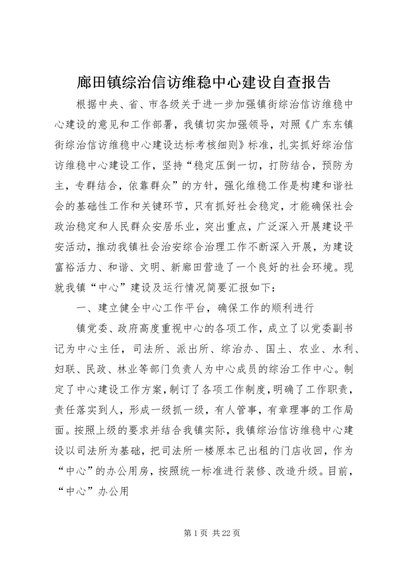 廊田镇综治信访维稳中心建设自查报告.docx