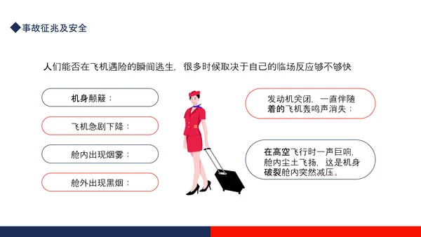 航空事故分析，空难自救的原则PPT模板