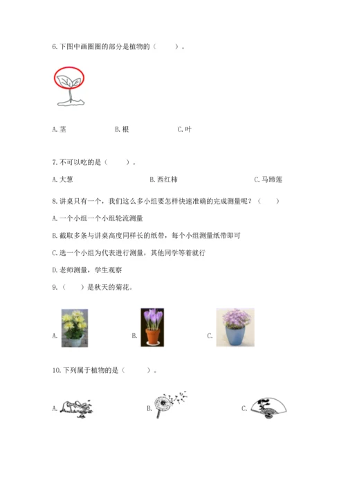 教科版小学一年级上册科学期末测试卷含完整答案（网校专用）.docx