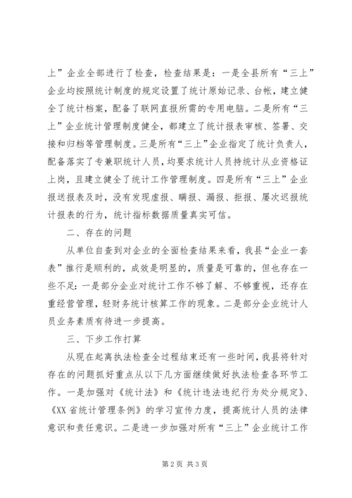 县统计执法检查自查情况报告.docx