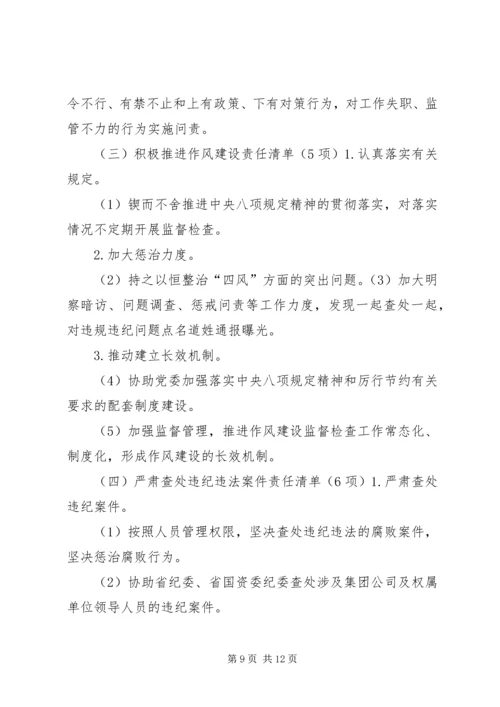 招商促进局领导班子成员XX年度落实党风廉政建设主体责任工作清单 (5).docx