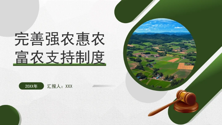 二十届三中全会关于完善强农惠农富农支持制度党课ppt