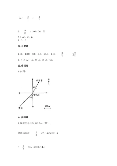 人教版六年级下册数学期末测试卷及参考答案【综合卷】.docx