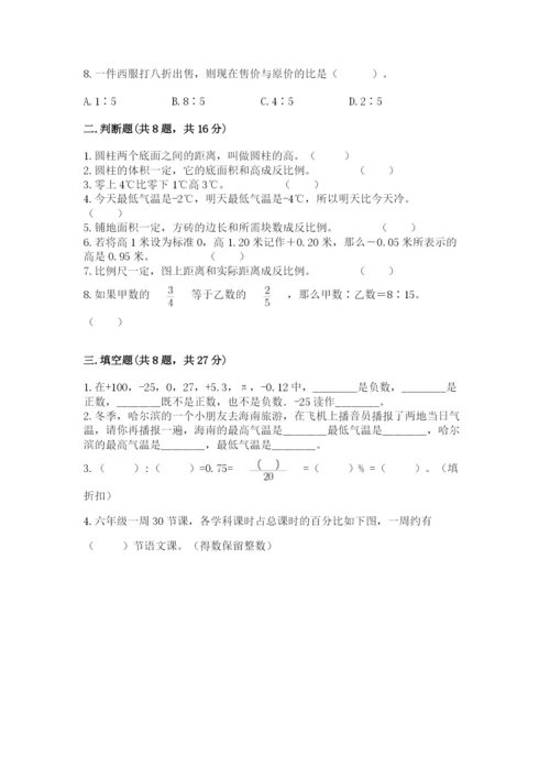 冀教版六年级下册数学期末测试卷及1套完整答案.docx