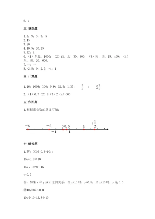 小学六年级下册数学期末测试卷及答案（历年真题）.docx
