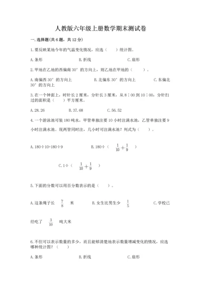 人教版六年级上册数学期末测试卷含答案（典型题）.docx