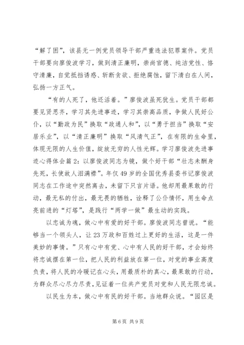 学习廖俊波同志先进事迹心得体会五篇.docx