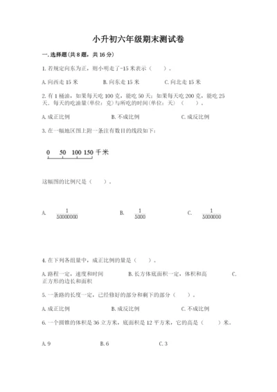 小升初六年级期末测试卷附答案【突破训练】.docx