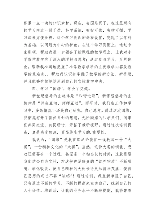 小学数学教师国培研修学习工作总结.docx