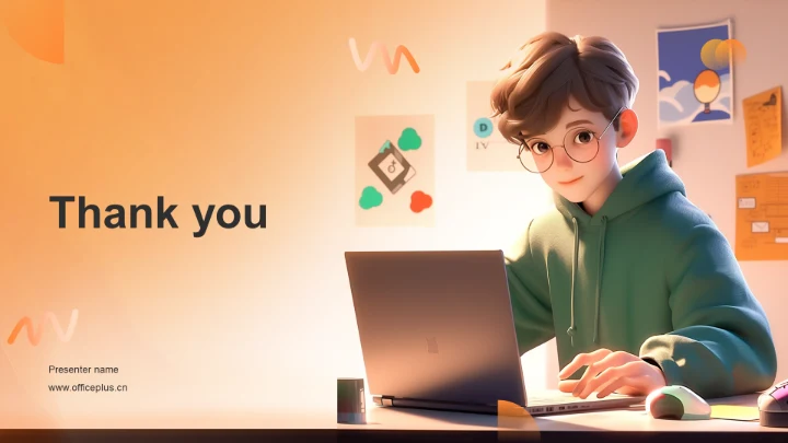 橙色3D风毕业答辩PPT模板